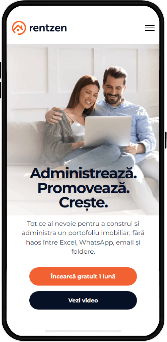 Aplicația RentZen pe telefon